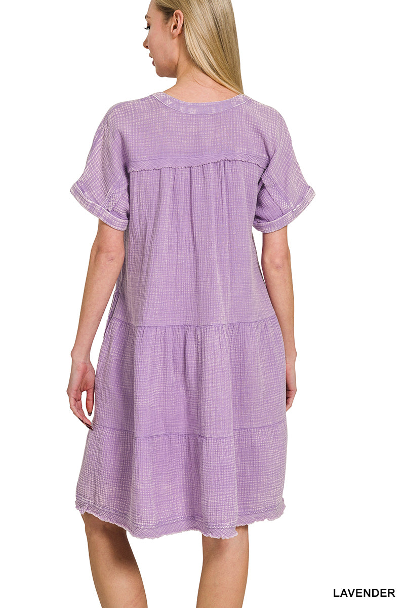 The Gracie Grace Gauze Dress – Washed Cotton Comfort with Pockets
