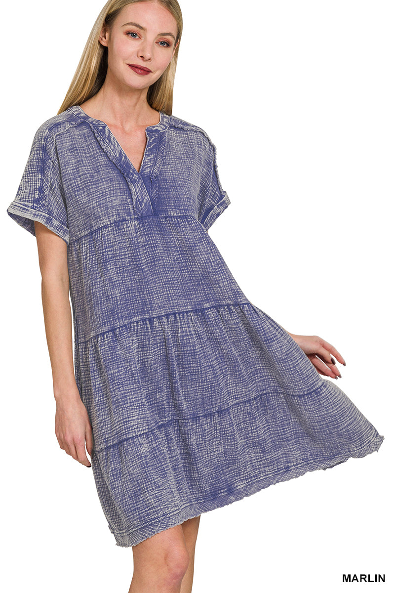 The Gracie Grace Gauze Dress – Washed Cotton Comfort with Pockets