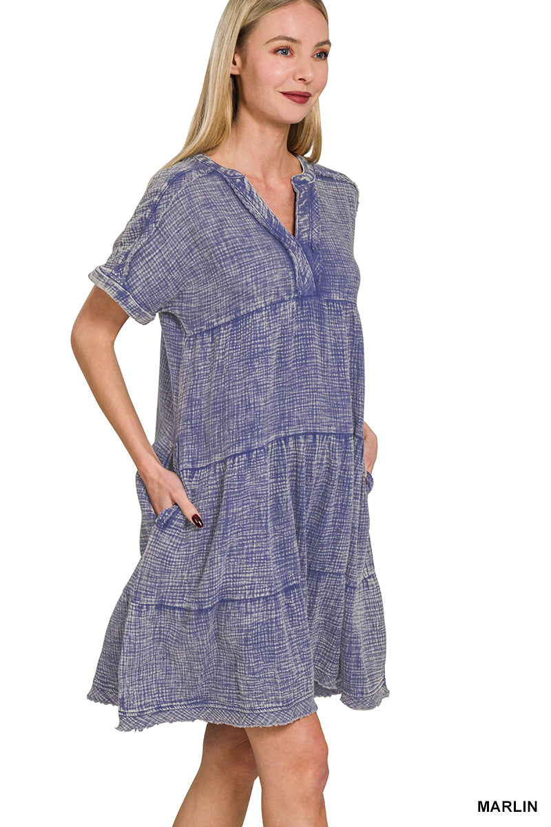 The Gracie Grace Gauze Dress – Washed Cotton Comfort with Pockets
