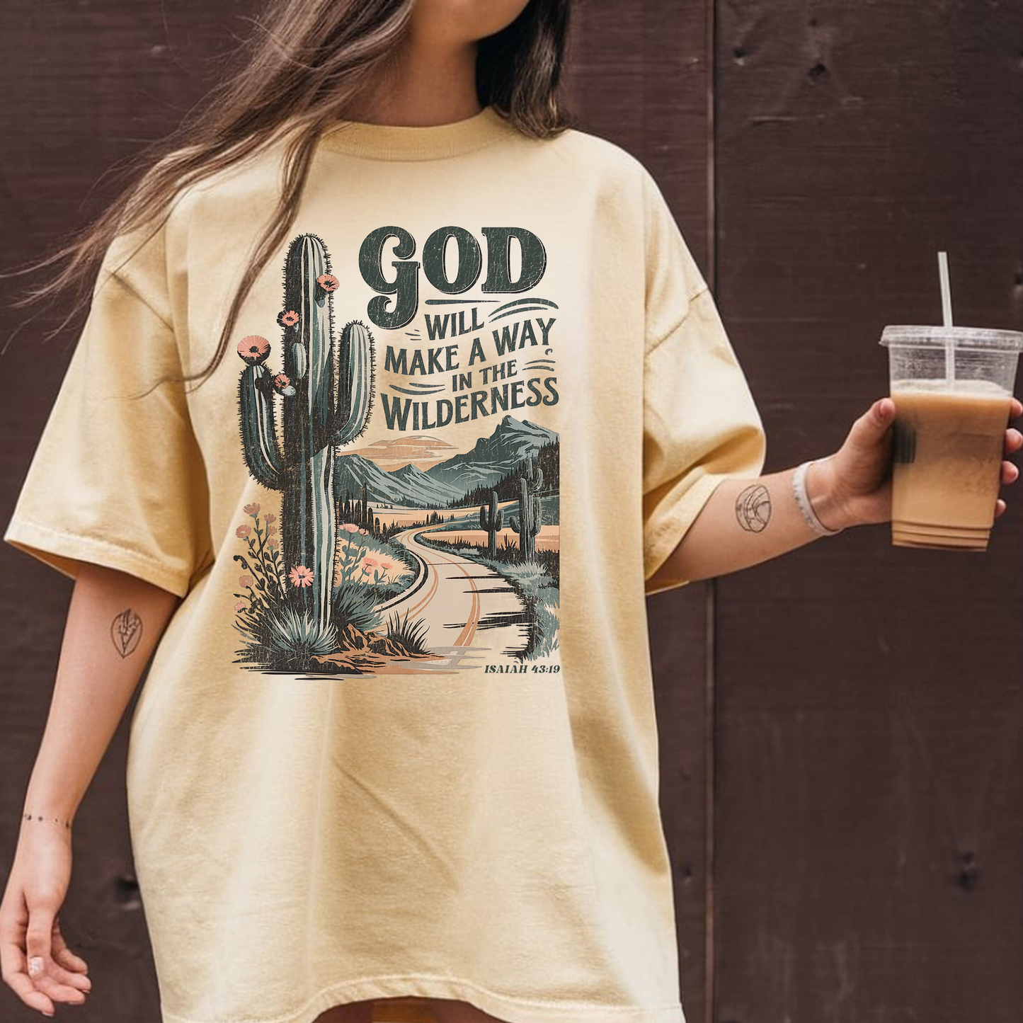 Way in the Wilderness Isaiah 43:19 | Butter Comfort Colors® Faith Top | Pressed by Puckett