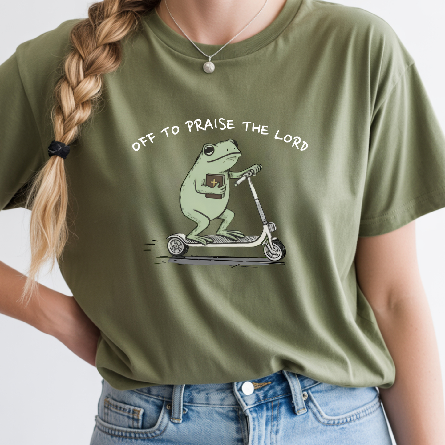 Off to Praise the Lord" Frog Graphic Tee | Comfort Colors® Hand-Pressed Southern Apparel