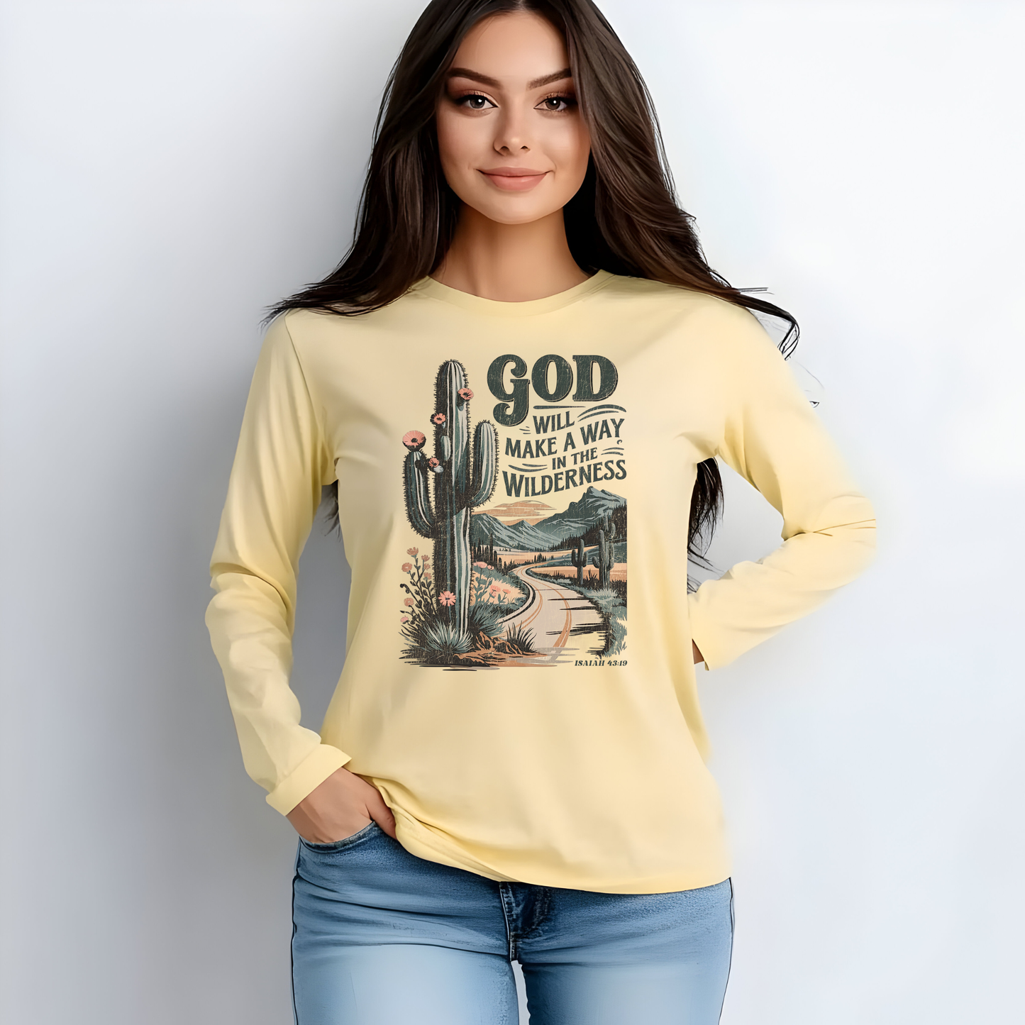 Way in the Wilderness Isaiah 43:19 | Butter Comfort Colors® Faith Top | Pressed by Puckett