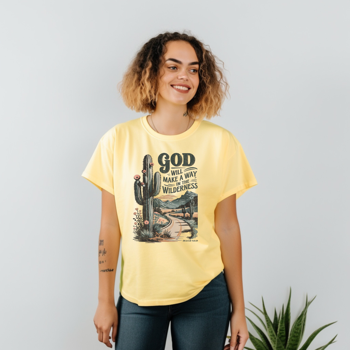 Way in the Wilderness Isaiah 43:19 | Butter Comfort Colors® Faith Top | Pressed by Puckett