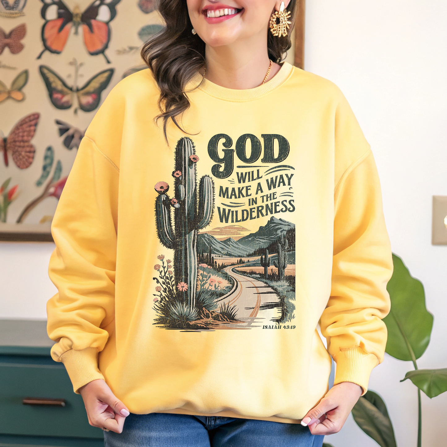 Way in the Wilderness Isaiah 43:19 | Butter Comfort Colors® Faith Top | Pressed by Puckett