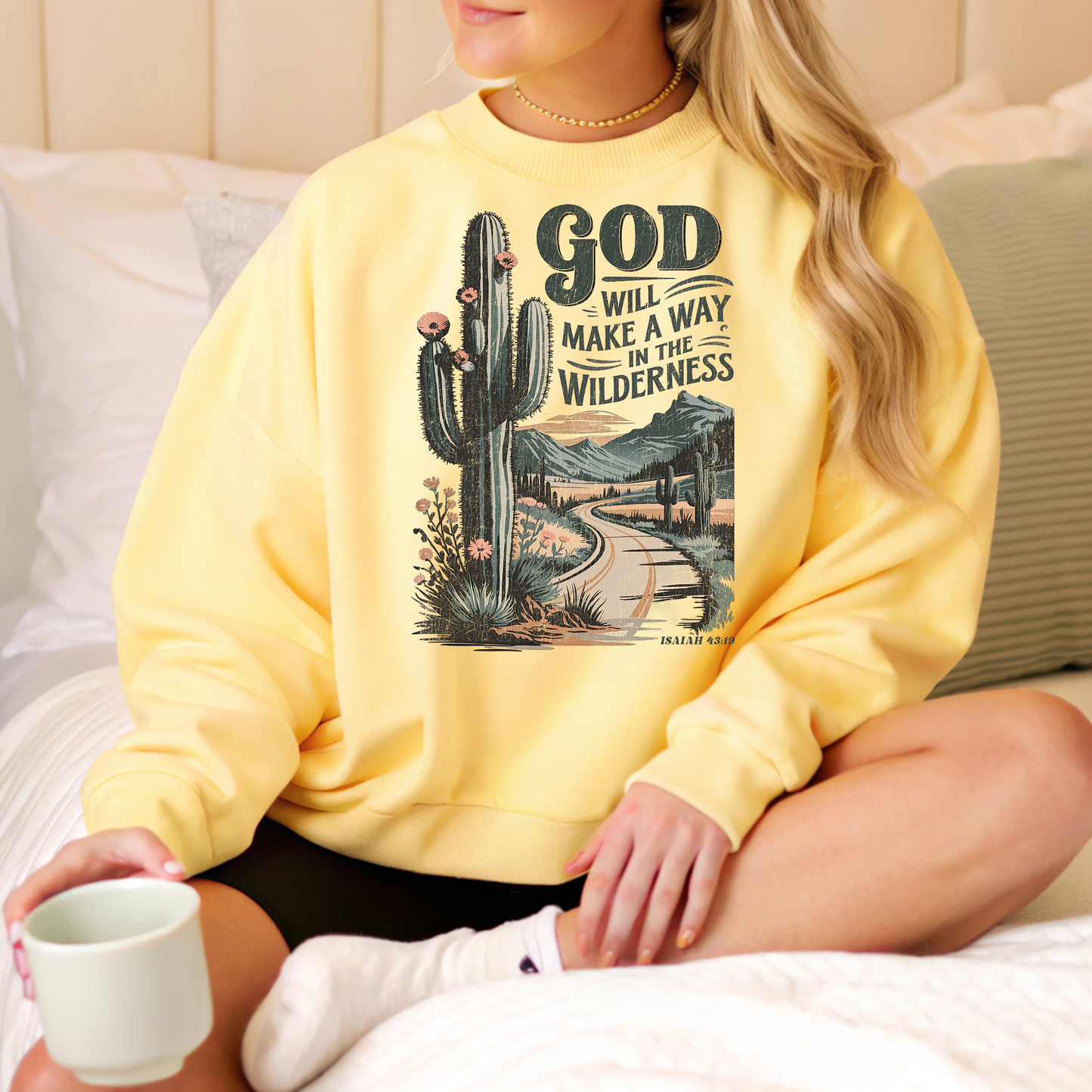 Way in the Wilderness Isaiah 43:19 | Butter Comfort Colors® Faith Top | Pressed by Puckett