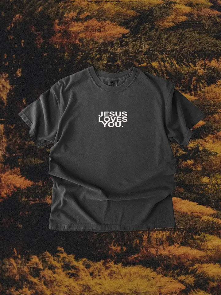 Jesus Loves You. | Comfort Colors® Modest Graphic Tee in Pepper (LIMITED PRE-ORDER)