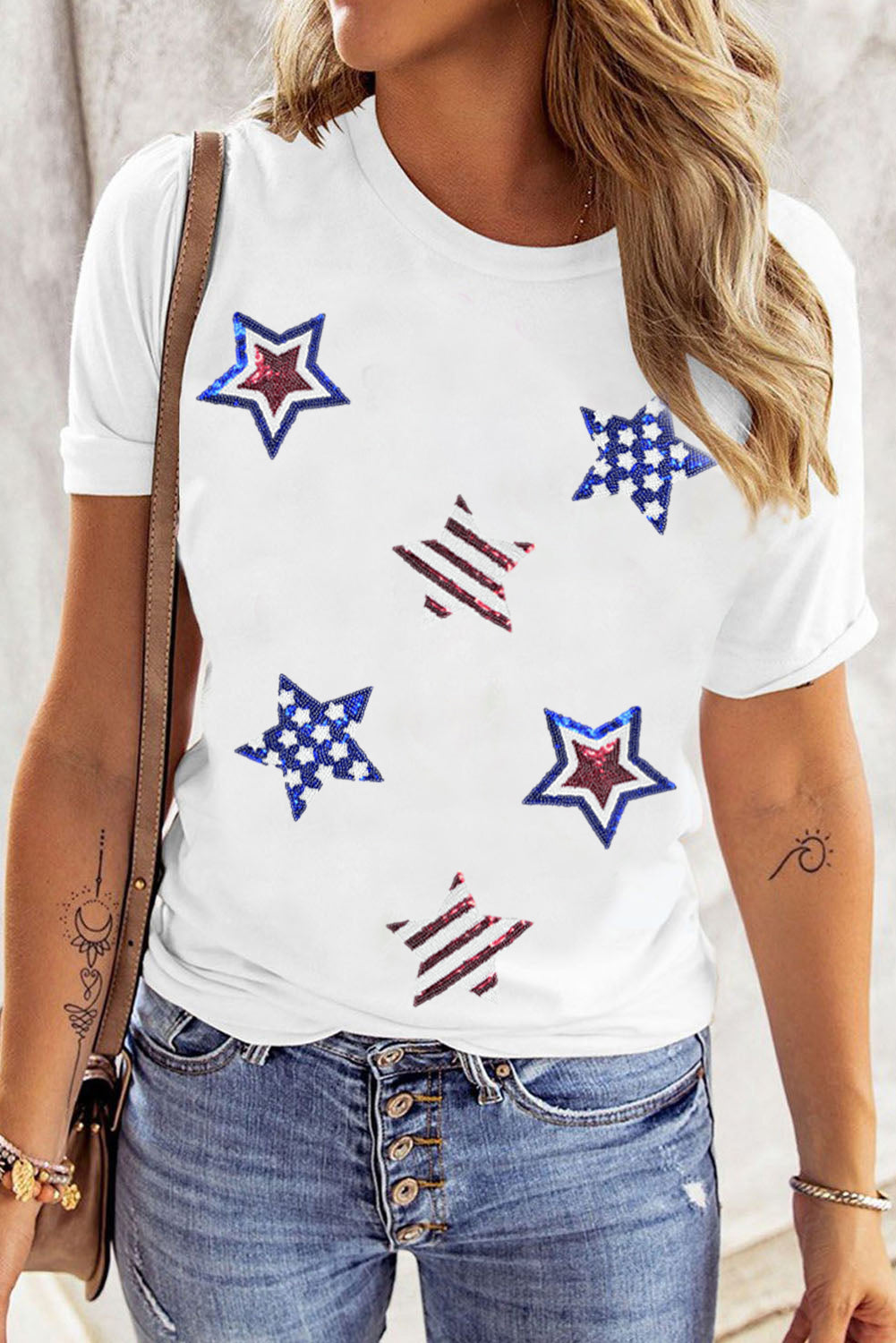 Sequin Star USA Graphic Tee – Patriotic Fourth of July T-Shirt