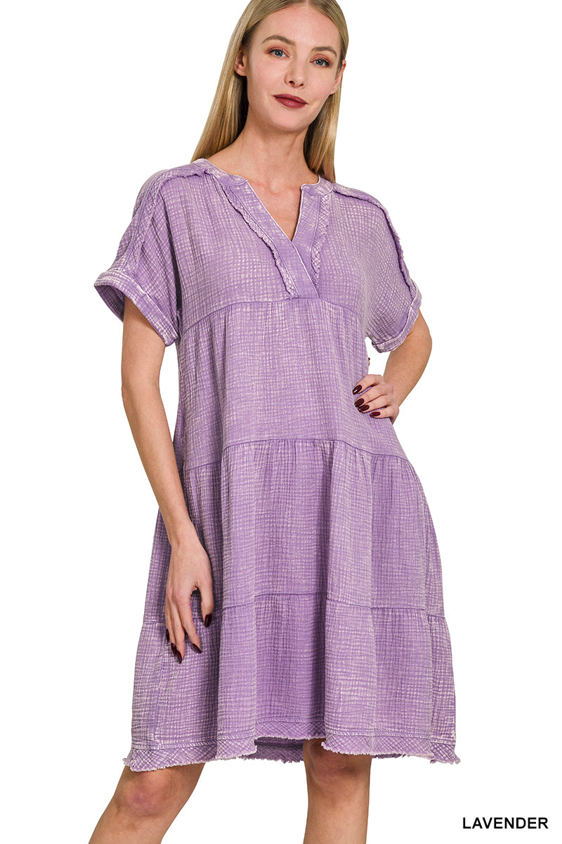 The Gracie Grace Gauze Dress – Washed Cotton Comfort with Pockets