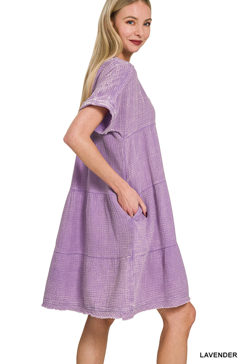 The Gracie Grace Gauze Dress – Washed Cotton Comfort with Pockets