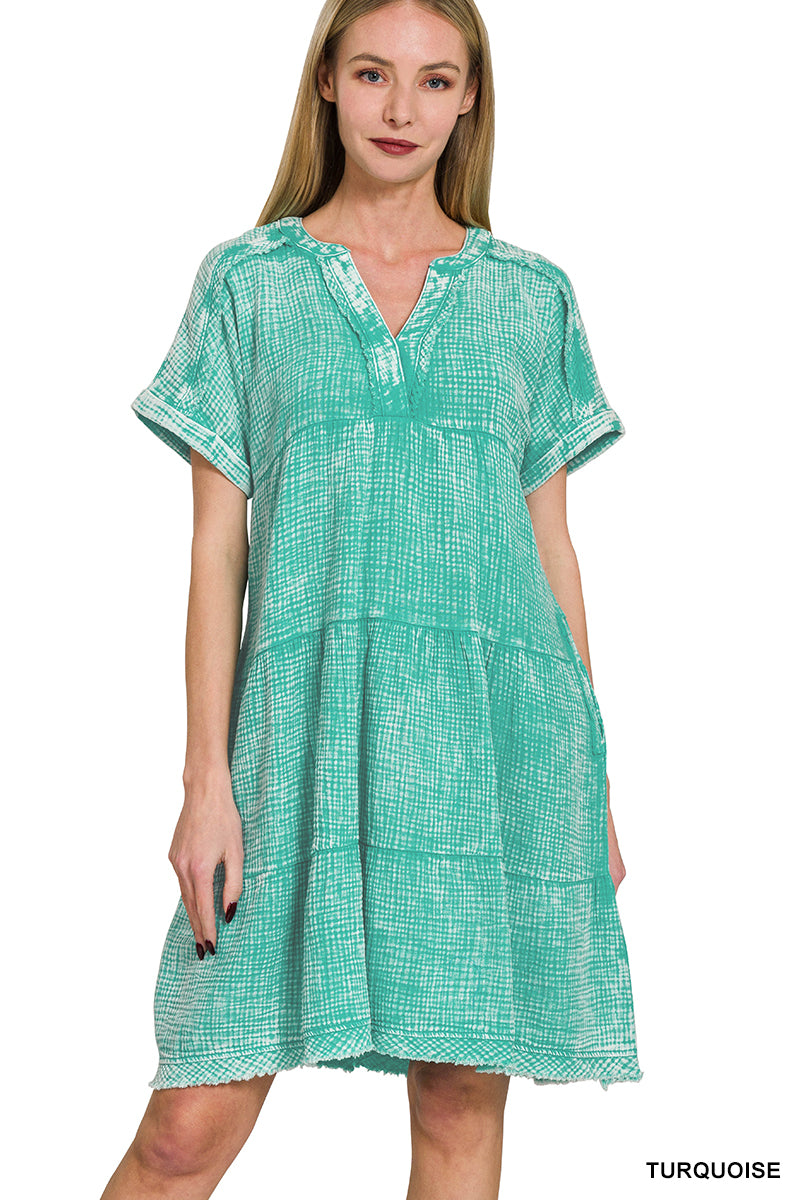 The Gracie Grace Gauze Dress – Washed Cotton Comfort with Pockets