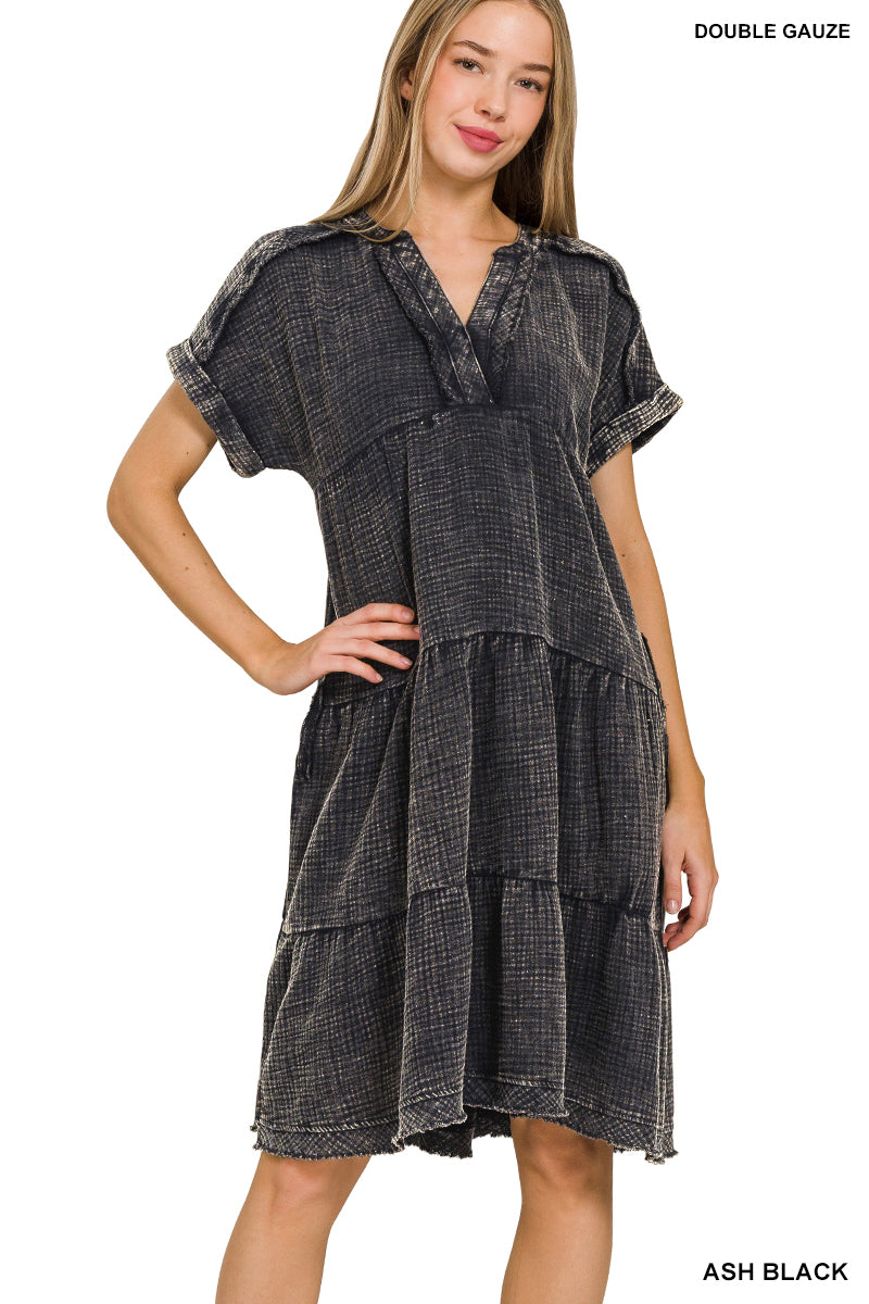 The Gracie Grace Gauze Dress – Washed Cotton Comfort with Pockets