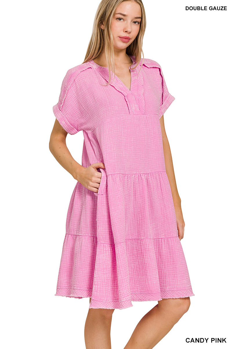 The Gracie Grace Gauze Dress – Washed Cotton Comfort with Pockets