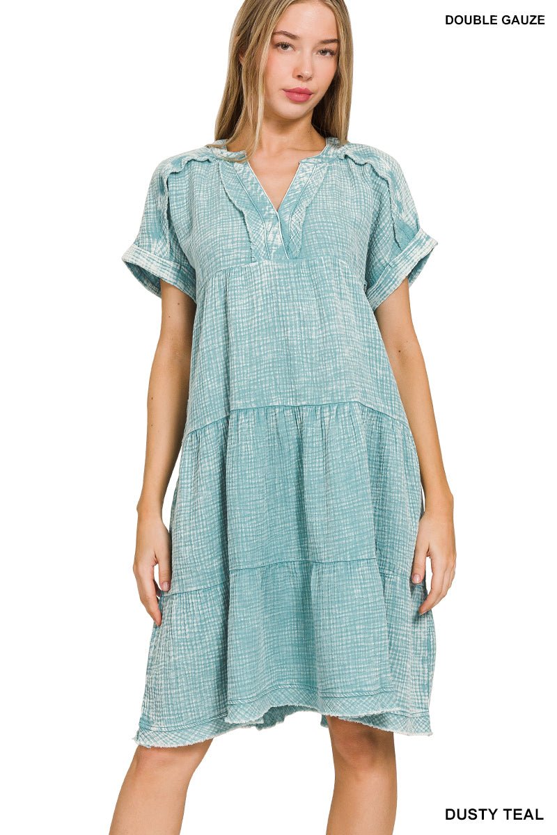 The Gracie Grace Gauze Dress – Washed Cotton Comfort with Pockets