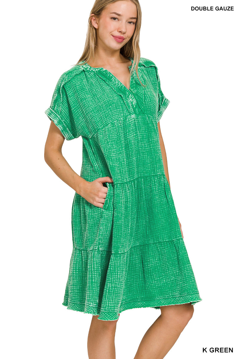 The Gracie Grace Gauze Dress – Washed Cotton Comfort with Pockets