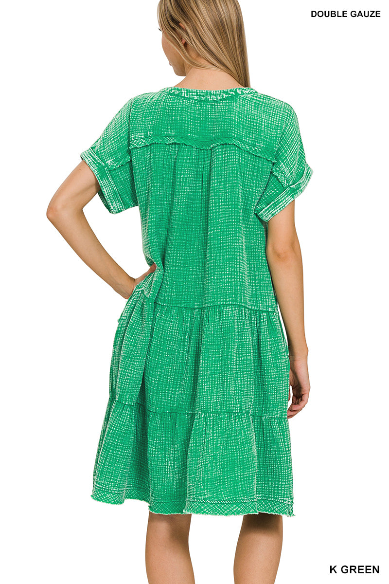 The Gracie Grace Gauze Dress – Washed Cotton Comfort with Pockets